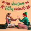 Red Glitter Merry Christmas Ya Filthy Animals Banner, Merry Christmas/Feliz Navidad, Christmas Holiday New Year Party Decorations Supplies