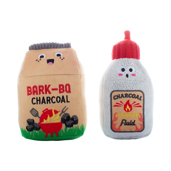 Fringe Studio Plush Dog Toy Set, Burn Baby Burn, 2 Piece Set, Pet Shop Collection (312043)