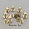 Denailey 12 Sets Solid Brass Round Head Button Stud Screw Leather Rivet Chicago Screws Button Rivets for Leather Craft Belt Wallet Handbag Repairs Decoration (Round Head Size 6mm, Shiny Light Gold)