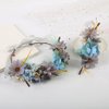 MingXiu Flower Crown Flower Crowns for women Boho Flower Headband Adjustable Floral Headpiece Hair Wreath Wedding Festival Party Floral Crown.(blue)