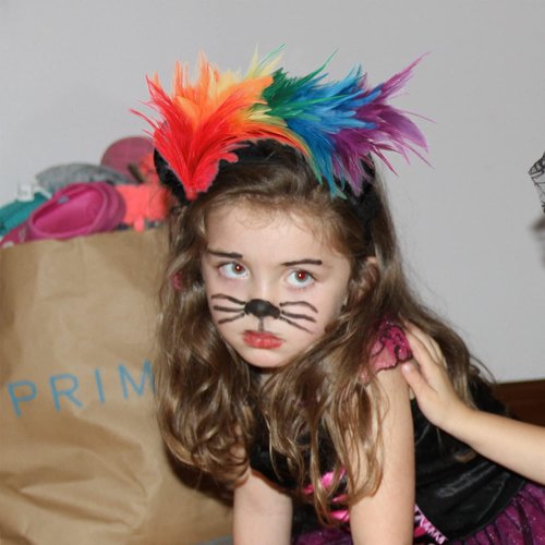 JUNBESTN Rainbow Feathers Headpiece Masquerade Fascinator Headband for Women Teen Girls Halloween Christmas Tea Party 20s 50s 80s Costume Headwear