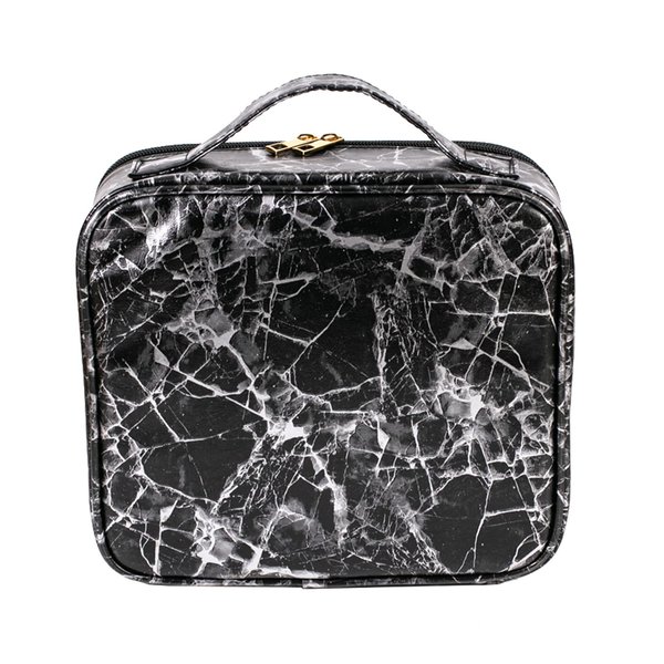 WONSAMAM Travel Makeup Train Case Make Up Cosmetic Organizer Bag Makeup Tool Storage with Adjustable Compartments for Women Makeup Brush Toiletry Jewelry Digital Accessories