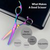 Durable Hair Thinning Scissors with Rainbow Color - 6" Hair Cutting Thinning Shears for Women and Men,Professional Salon Use