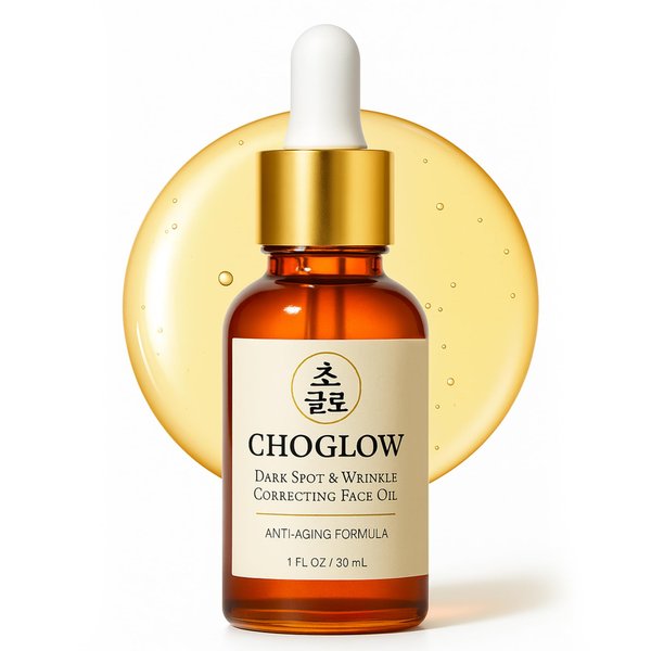 Choglow Glow Face Oil – Retinol Alternative for Dark Spots, Wrinkles & Pores – Jojoba, Moringa, Rosehip, Sea Buckthorn, Vitamin E – Anti-Aging Brightening Serum for Glowing Skin