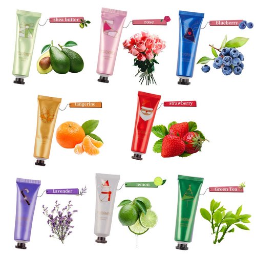 Hand Cream Gift Set,8 Pack Travel Size Nourishing Hand Cream Set with Natural Shea and Vitamin E+Cosmetic bag, Moisturizing & Hydrating for Dry Hands, Ideal Gift for Women/Men/Birthday