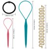 Topsy Hair Tail Tools Set,TsMADDTs Hair Braiding Set 8 pcs Topsy Tail Tools 8 pcs French Centipede Braiders for French Twist Plait Ponytail 10 pcs Black Hair Ties Bulk