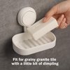 LEVERLOC Soap Dish Holder for Shower Suction Cup Wall Mounted Self Draining NO-Drilling Removable Bar Soap Sponge Holder for Bathroom Bathtub Kitchen Sink Waterproof Strong Vacuum Suction Adhesion