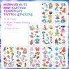 10 Sheets Mermaid Temporary Tattoos, Mermaid Fake Tattoo Stickers for Kids Girls, Mermaid Tattoos Party Decorations Favors Supplies, Ocean Themed Tattoo Stickers