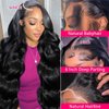 GMNSTAR 13x6 Lace Front Wigs Human Hair 200 Density Body Wave HD Lace Frontal Wigs for Black Women Glueless Wigs Human Hair Pre Plucked with Baby Hair 26 Inch