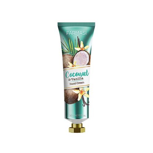 FARMASi Hand Cream, for Dry, Moisturizer, Silky Softness, Hydrating 1 fl. oz. / 30 ml (Coconut & Vanilla)