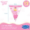 Treasures Gifted Princess Peppa Pig Banner Set of 3 - (1) Peppa Pig Birthday Banner & (2) Peppa Birthday Banner Triangle Pennants - Officially Licensed Peppa Pig Birthday Party Supplies