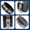 Supply Giant 3972 Flexible PVC Pipe Cap with Stainless Steel Clamps, 5.5" Inner Diameter for 5" Nominal Pipe, Black