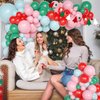 Ouddy Life Christmas Balloon Arch Garland Kit 156 pcs Christmas Pastel Pink Red Green Foil Balloons Xmas Tree Garland for Christmas Theme New Year Birthday Holiday Baby Shower Winter Party Decorations