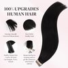 MAXITA Hair Extensions Tape in Natural Black Hair Extensions Tape in Extensions Remy Human Hair Seamless Straight Human Hair Extensions 18 Inch 20pcs 50g Real Human Hair for Women