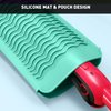 ZAXOP 2 Pack Heat Resistant Silicone Mat Pouch for Flat Iron, Curling Iron,Hair Straightener,Hair Curling Wands,Hot Hair Tools (Mintgreen-Grey)