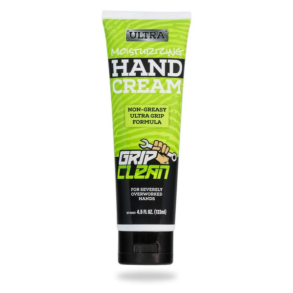 Grip Clean Hand Cream For Dry Cracked Hands, Men, Women, Ultra-Moisturizing Ultra-Grip Formula For Overworked Hands, Natural Ingredients, Auto Mechanics, Tool Shop, Garage, Non Greasy Lotion - 4.5oz