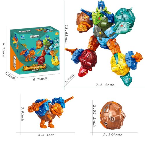 KaxiNeu 6 in 1 STEM Dinosaur Robots Transformed Toys Set,Toddler Toys for Kids Boys Ages 6 7 8 9 10+,Dinosaur Toys Christmas Birthday Gifts