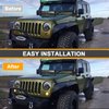 Aexploer for JK Front Turn Signal LED Lights Running Lamps Compatible with Wrangler JK JKU 2007-2018,White Vertical LED Bar as Daytime Running Lights,Amber Yellow LED as Turn Signal Lights(Clear Lens)