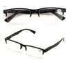 2 Pairs Rectangular Half Rim Reading Glasses - Simple Classic Reader (Black, 1.25)