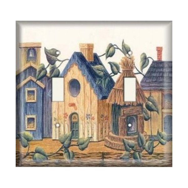 SnazzySwitch Village Decorative Light Switch Cover - Double Toggle Wall Plate