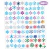 100 PCS Blue Snowflake Temporary Tattoos Sticker Winter Birthday Snowflake Christmas Party Decorations Decor Supplies Favors Gifts for Girls Boys Baby Showers Cute Fake Tattoos Classroom Reward Themed
