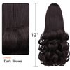 HSPCYGG Dark Brown Ponytail Extensions Fake Claw Clip Ponytails Synthetic Hair Extension 12" Wavy 3.8 OZ Curly Hairpieces Women Wig Yaki Fluffy¬ Tangled