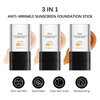 Foundation Stick with Brush, SPF 50, Hydrating Anti Wrinkle Non-Sticky Matte Finish Sun Protection for Face and Body, Long-lasting Travel Size Korean Skin Care Sun Stick (Light, 0.71oz)