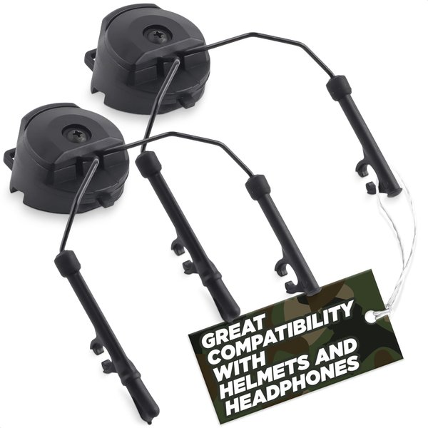 Peltor Comtac I & II ARC Adapter - Tactical Headset Helmet Rail Mount Adapter Airsoft Helmet Accessories - Hearing Protection Headphone Adapter Tactical Helmet Accessories