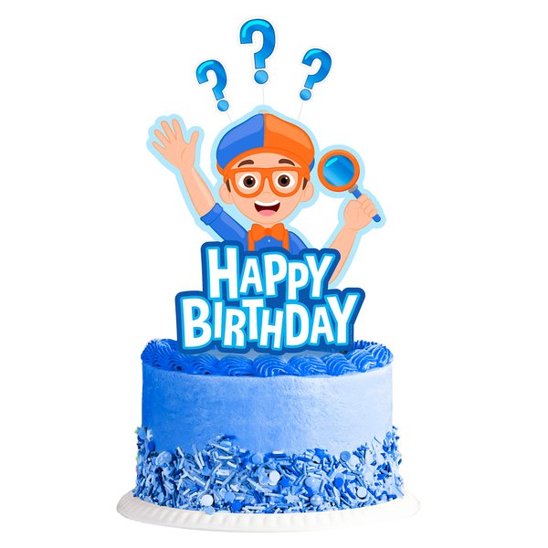 Treasures Gifted Officially Licensed Blippi Cake Topper - Blippi Cake Decorations - Blippi Birthday Cake Topper - Blippi Cake Toppers - Blippi Birthday Party Supplies - Blippi Party Supplies