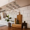 DecoBros Under Cabinet Wine Glass Stemware Rack Holder, Chrome