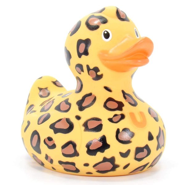 Leopard Rubber Duck Bath Toy by Bud Ducks | Elegant Gift Packaging - "Let's vogue!" | Child Safe | Collectable