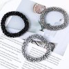 Mabor 3Pcs Rhinestone Hair Ties High Ponytail Holder Decorative Bling Elastic Fancy Beaded Hair Ties Glitter Pretty Hair Scrunchie Stretchy Hair Accessories for Women Girls