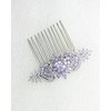 Faship Gorgeous Violet Light Purple CZ Crystal Floral Hair Comb
