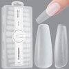 240 Pcs Long Coffin Nails Tips Matte Full Cover Soft Gel Nail Tips Pre-shaped Gelly Tips Acrylic Clear Fake Press On Nail Tips for Nail Extension Manicure Design 12 Sizes