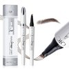 3D Waterproof Microblading Eyebrow Pen,Micro 4 Tip Brow Pen,Long-lasting Natural Eyebrow Magic Pen, Waterproof&Smudge-proof Creates Natural Looking Brows (Dark brown)