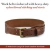 Style n Craft - 3" Wide Extra Long Full-Grain Leather Work Belt, Durable and Rugged Belt, Dark Tan (98439)