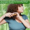 Bamboo Hair Brush Comb Set for Women, Wooden Paddle Detangling Brush for Thick Thin Curly Straight Wavy Fine Hair, Wide Tooth & Tail Comb Great for Wet or Dry Use, Hairbrush Cleaning Tool Included