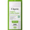 Cliganic Organic Cotton Swabs, 500 Count - 100% Pure Natural Cotton, Chlorine-Free Hypoallergenic, Soft, Gentle & Absorbent Buds