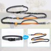 Winkeyes Hands Free Retractable Dog Leash 5ft-8ft with Dual Bungees for Puppy, Small & Medium Dogs 110Ibs, Adjustable Waist Belt 27"-47", Reflective Stitching Leash for Running Walking Hiking (Orange)