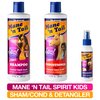 Mane 'n Tail Spirit Untamed Shampoo + Conditioner 11.02 Oz + Detangler 3.4Oz For Kids Caramel Apple Scent Gentle, Mild For Everyday Use Coconut Oil Softness