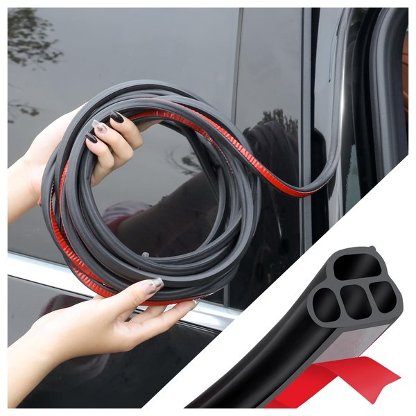 32.8Ft Car Door Rubber Seal Strip,Double Layer L Shape Automotive Weather Stripping,Universal Soundproofing Car Door Seal Strip Car Accessories for Car Door,Hood,Trunk