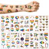 10 Sheets Gay Pride Temporary Body Tattoo Stickers Love Gradient Face Pride Rainbow for LGBT, BL,Les GL