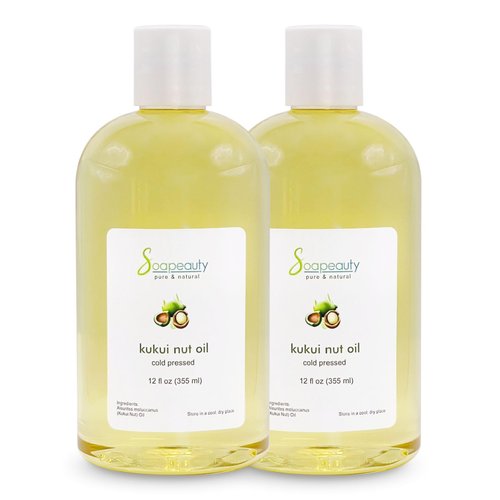 Soapeauty Kukui Nut Oil | 100% Pure & Natural | Cold Pressed | Moisturizing Oil for Skin, Hair, and Soap Making | 24 fl oz (2 * 12 fl oz)
