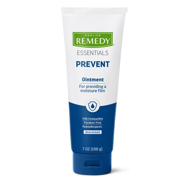Medline Remedy Essentials Ointment (7 oz Tube), Unscented, Moisturizing Breathable Film, Aloe, Vitamins A, D & E, Soothing Incontinence Care for Adults & Elderly, Hypoallergenic, Paraben Free