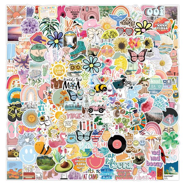 200Pcs Water Bottle Stickers for Kids, Cute Stickers for Water Bottles, Vinyl Waterproof Stickers Aesthetic Laptop Sticker Pack Classroom Prizes Skateboard Stickers for Kids Teens Girls Students