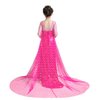 Dressy Daisy Girls' Ice Princess Costumes Halloween Fancy Party Sequin Dress with Train Long Sleeve Size 3T - 4T Hot Pink