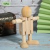 Wood Robot Figures Unfinished Wooden Peg Dolls, 10Pcs People Shapes Figures for DIY Painting Arts Crafts, 4.3x2.6x1.6in Mini Unfinished Doll Bodies Paintable Wood Peg Bodies Figure