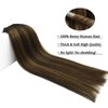 DOORES Clip in Hair Extensions Real Human Hair, Balayage Dark Brown to Chestnut Brown 24 Inch 9pcs 150g, Extensions Human Hair Clip in Remy Hair Extensions Natural Hair Extensions Thick Straight
