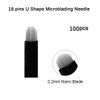 Guapa 100 Pcs Black Disposable Microblading Blade U 0.20mm Permanent Makeup Manual Hair Strokes Tattoo Needle (U18)