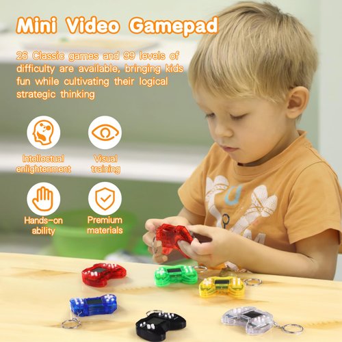 Homaisson Video Game Party Favors: Video Game Keychain, Multi Colors Gamer Party Supplies, Video Game Party Decor, Gift Ideal for Kid (12PCS-E)
